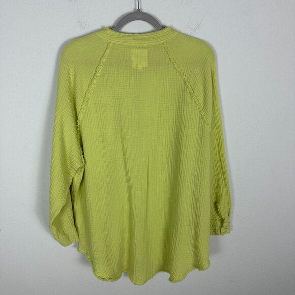 Aerie Pool To Party Cover Up Blouse M Green Boho Oversized Beachy Slouchy - Picture 8 of 9